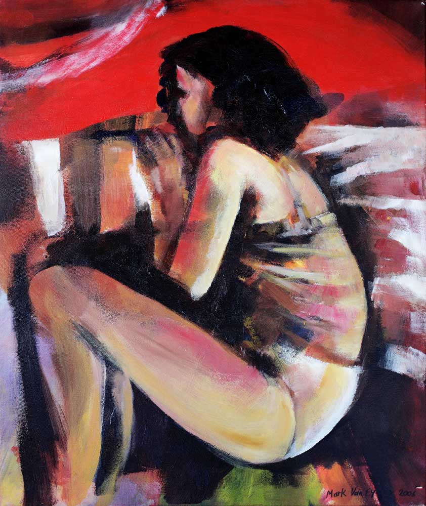 slapend-meisje-op-rood-acryl-60x80